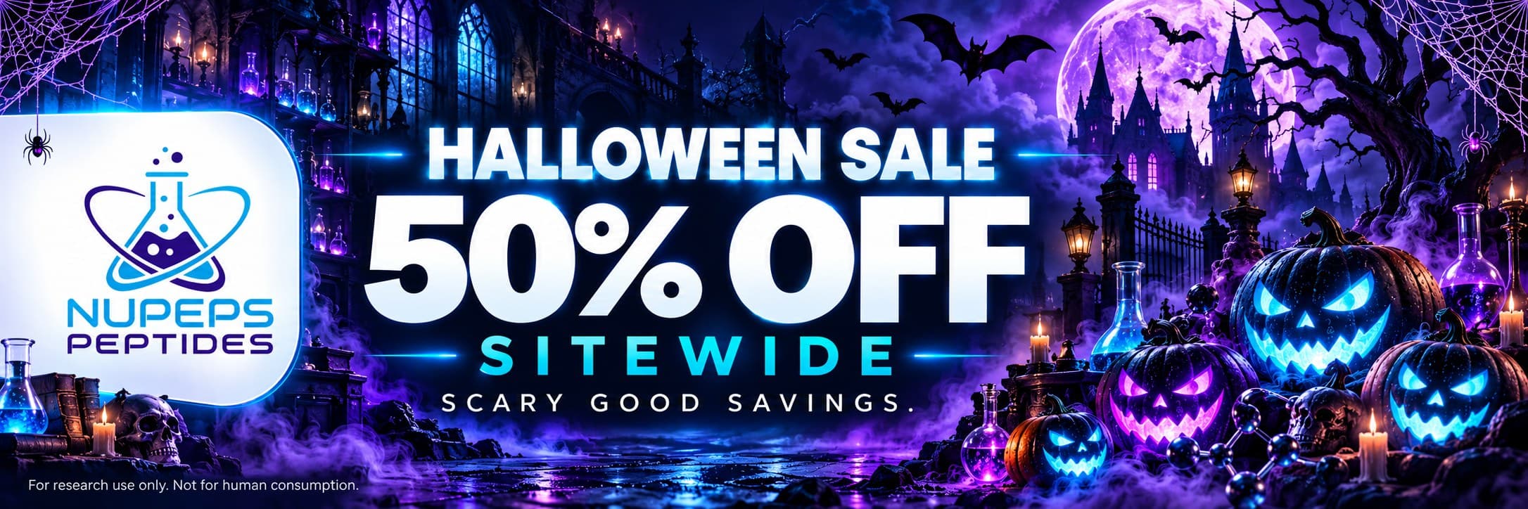 Halloween Sale — 50% off sitewide. Scary good savings.