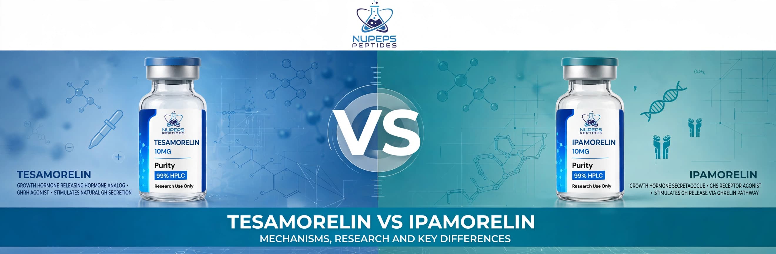 Tesamorelin vs Ipamorelin: Growth Hormone Secretagogues Compared