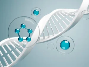 DNA helix and molecular bubbles.