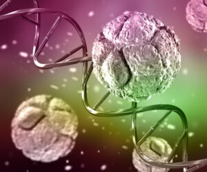 3D DNA strand with virus cells
